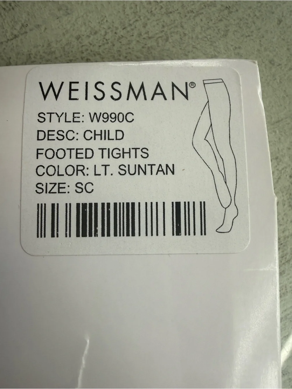 Children’s Weissman footed tights - lt suntan